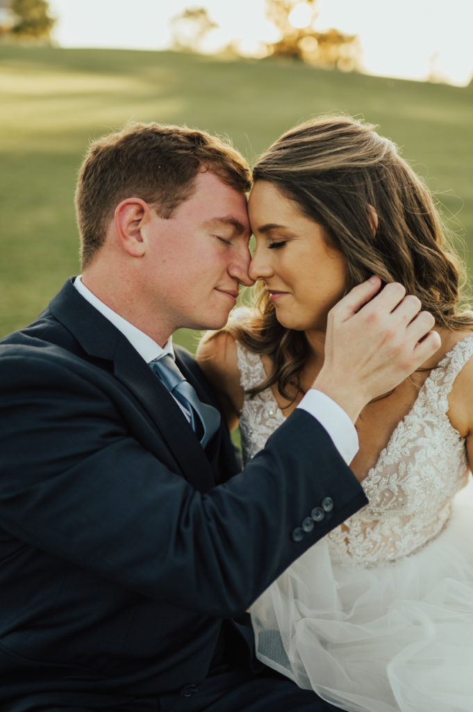 Golden hour bride and groom portraits at Little Lights on the Lane