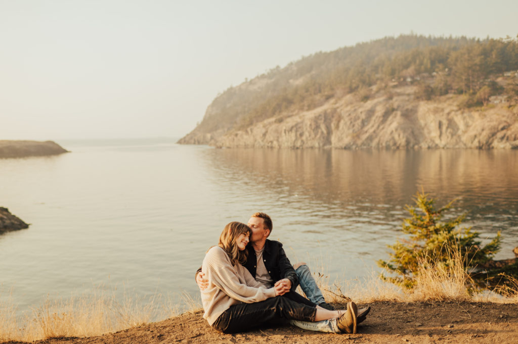 Washington state engagement photos outside of seattle at Deception Pass state park