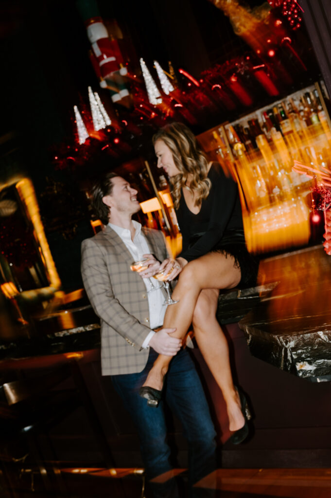 Downtown Chicago Bar Engagement photos