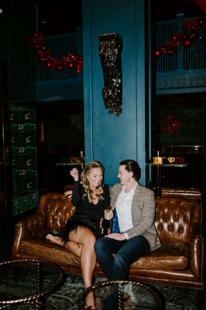 Downtown Chicago Bar Engagement photos