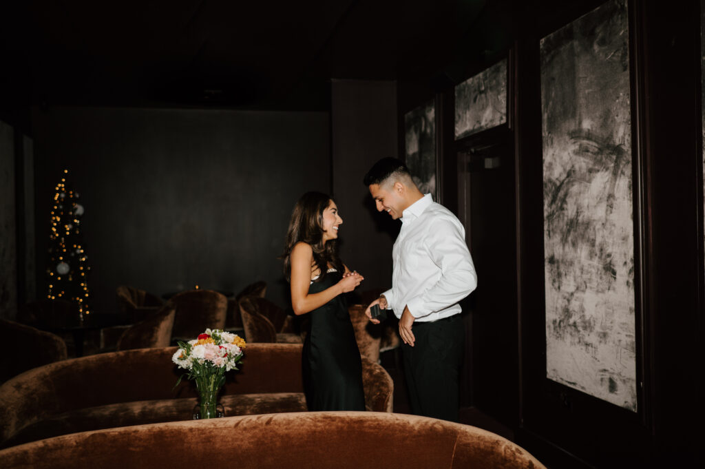 Houston Proposal at the River Oaks Theater by Alecca Synclair Photography